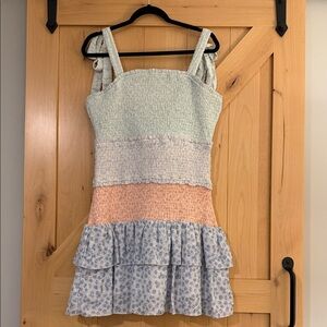 Colorblock Smocked Dress